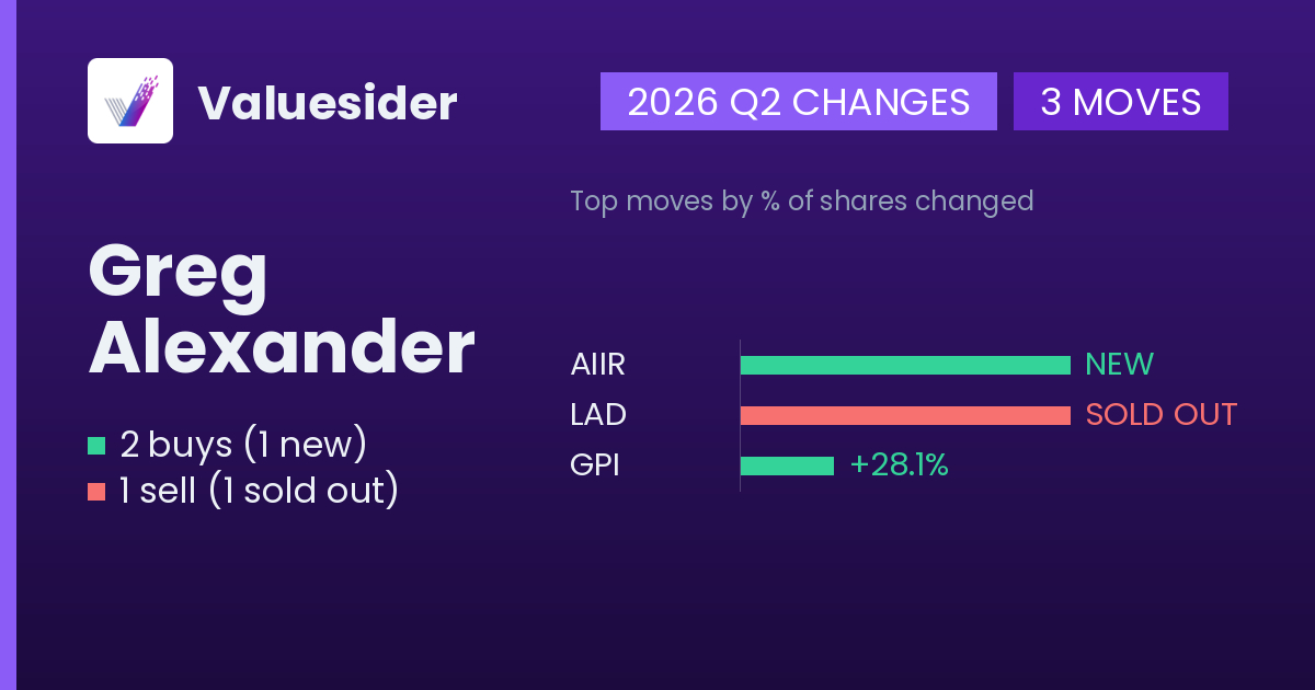 Greg Alexander buys and sells, 2026 Q2
